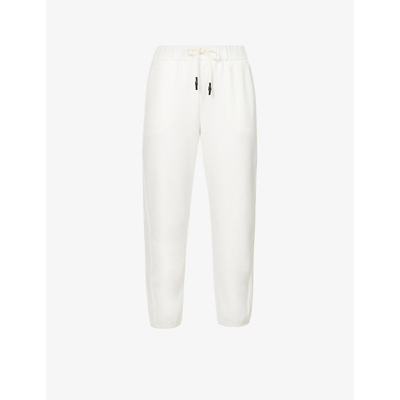 Max Mara Womens 001 White Porfido Tapered Cotton-blend Jogging Bottoms M