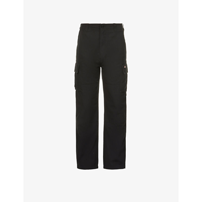Dickies Eagle Bend Relaxed-fit Wide Cotton Cargo Trousers In Black