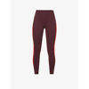 Splits59 Clare Techflex 7/8 High-rise Stretch-jersey Leggings In Prune/pirate Red