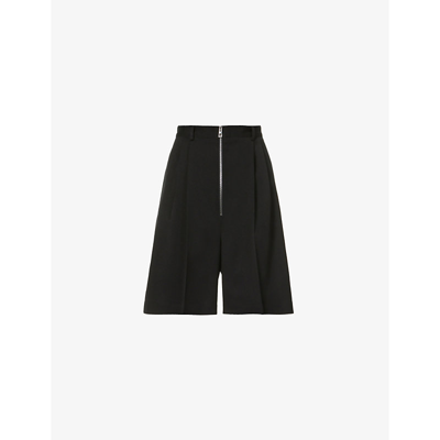 Loewe Relaxed-fit Zip-up Wool Shorts In Black