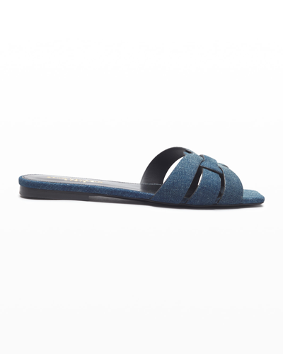 Saint Laurent Tribute Nu Pieds Sandals In Blue