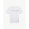 BURBERRY BURBERRY GIRLS WHITE KIDS EUGENE LOGO-EMBROIDERED COTTON T-SHIRT 3-14 YEARS,50071068