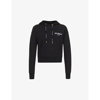 Balmain Logo-print Cotton-jersey Hoody In Noir/blanc