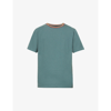 Paul Smith Striped-collar Relaxed-fit Organic-cotton T-shirt In Dark Green