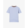Paul Smith Striped-collar Relaxed-fit Organic-cotton T-shirt In Lilac