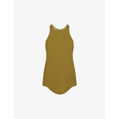 Rick Owens Basic Ribbed Jersey Vest In Sulphate