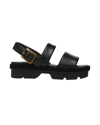 Vince Bowie Leather Lug-sole Slingback Sandals In Black