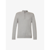 Barbour Cotton Half Zip Tartan Trim Sweater Grey In Grey Marl