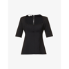 Stella Mccartney Square-neck Short-sleeve Top In Black