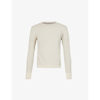 Cordova Round Neck Ribbed Stretch-knit Top In Ecru