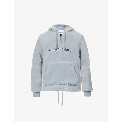 Mki Miyuki Zoku Sherpa Brand-embroidered Fleece Hoody In Icey