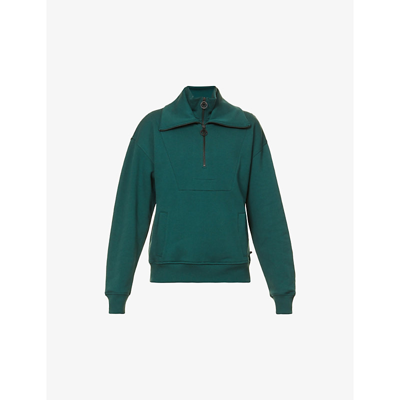 Frost Body I Love Double-layered Organic-cotton Jersey Sweatshirt In Deep Green