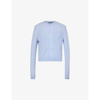 Acne Studios Branded Round-neck Wool Cardigan In Cornflower Blue Melange