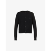 Acne Studios Branded Round-neck Wool Cardigan In Black