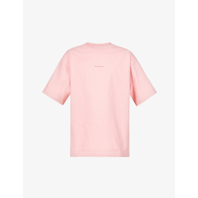 Acne Studios Brand-embossed Relaxed-fit Cotton-jersey T-shirt In Neon_pink