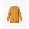Vince Ribbed Pocket Alpaca-blend Cardigan In Gold Ochre-710goo
