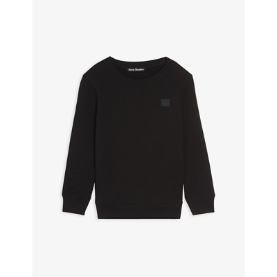 Acne Studios Face-patch Cotton Sweatshirt In Black