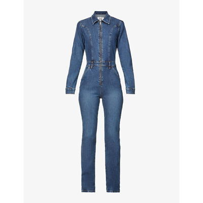 Reformation Talia Long-sleeved Recycled Cotton-blend Jumpsuit In Palisades