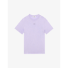 Sandro Logo-embroidered Crewneck Cotton-jersey T-shirt In Mauve