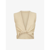 JACQUEMUS LE HAUT NOUÉ KNOTTED COTTON-BLEND KNIT TOP