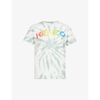 Kenzo Logo-print Tie-dye T-shirt In Mint