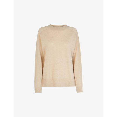 Whistles Crewneck Knitted Cashmere Jumper In Cream