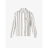 Wales Bonner Depara Striped Linen And Silk-blend Shirt In Whiteblack