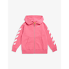Off-white Arrow Brand-print Cotton Hoody 8-10 Years In Pink