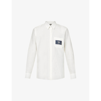 Fendi Camicia Regular-fit Cotton And Silk Shirt In White