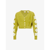Levi's Audrey Floral-print Crop Cardigan In Daisy Sleeve Split Pea