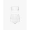Alaïa Womens Blanc Optique Maillot Knit Bikini 6 In Blanc Optique