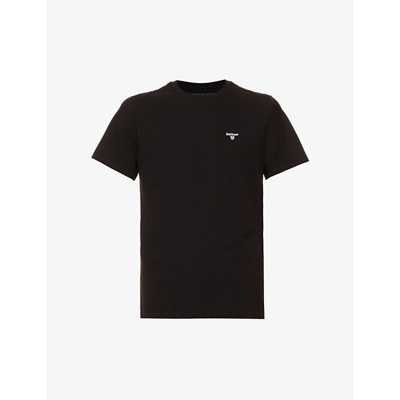 Barbour Sports Logo-embroidered Cotton-jersey T-shirt In Black