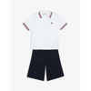 MONCLER LOGO-EMBELLISHED POLO AND SHORTS COTTON-BLEND 2 PIECE SET 4-14 YEARS
