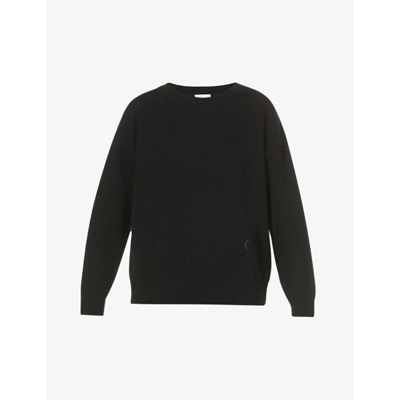 Claudie Pierlot Madi Round-neck Cashmere Jumper In Noir / Gris