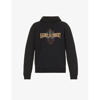 Saint Laurent University Logo Cotton Hoodie In Noir Blanch/multico