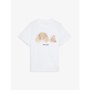 Palm Angels White T-shirt For Girl With Iconic Bear In White