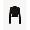 ALLSAINTS ALLSAINTS WOMEN'S BLACK VANESSA LACE-EMBROIDERED KNITTED CARDIGAN,49910583