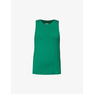 Splits59 Toni Round-neck Stretch-jersey Tank Top In Green