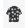 STUSSY DICE GRAPHIC-PRINT RELAXED-FIT CREPE SHIRT