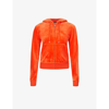 Juicy Couture Womens Orange.com Robertson Logo-embroidered Velour Hoody L