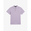 Ted Baker Camdn Floral-embroidered Cotton Polo Shirt In Lt-purple
