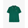 Ted Baker Camdn Floral-embroidered Cotton Polo Shirt In Dk-green