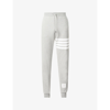 Thom Browne Striped-trim Slim-fit High-rise Cotton Shorts In Light Grey