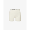 Khaite Bryant Intarsia Ribbed-knit Shorts In Ivory