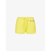 Moschino Logo-print Mid-rise Organic-cotton Shorts In Fantasy Print Yellow