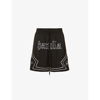 Haculla Gothic Brand-print Crepe Shorts In Black