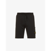 Stone Island Logo Badge Sweat Shorts In Black