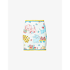 Moschino Calico Animals Piquet Mini Skirt In Fantasy Print Light Blue