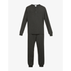 Eberjey Henry Long-sleeved Stretch-jersey Pyjama Set In Charcoal Heather