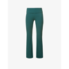 Skims Soft Lounge Ruched Stretch-jersey Trousers In Teal
